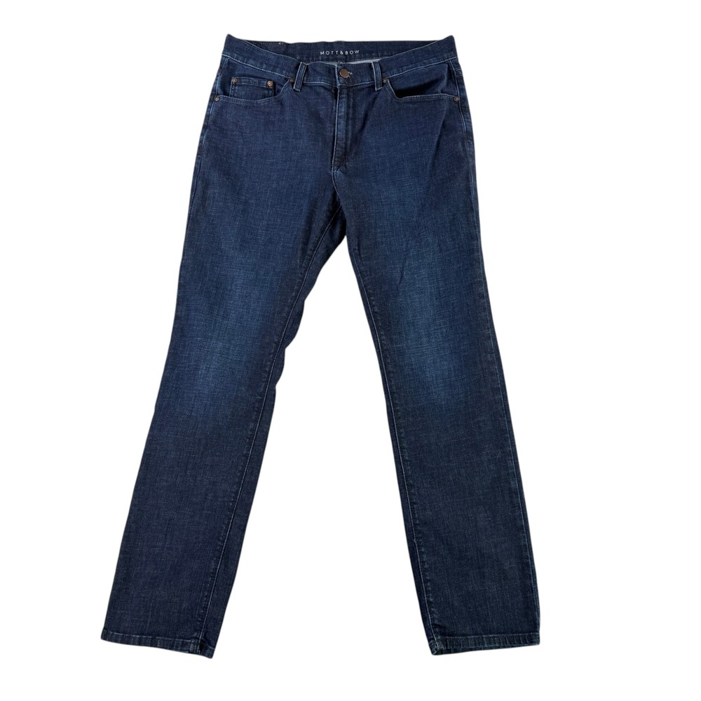Mott & Bow Jeans Mens 34x30 Dark Blue Slim Fit Mosco Stretch Denim Indigo